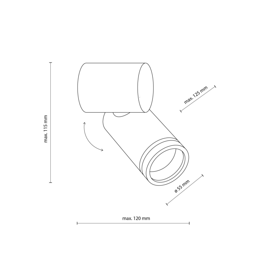 Väggspotlight JET KIT 1xGU10/10W/230V svart