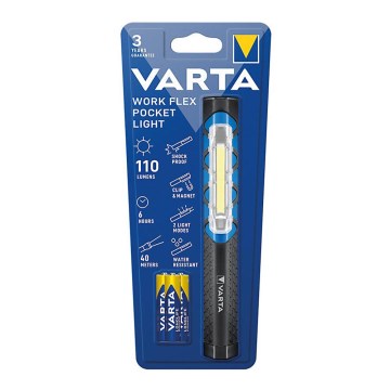 Varta 17647101421 - LED ficklampa WORK FLEX POCKET LIGHT LED/3xAAA IPX4