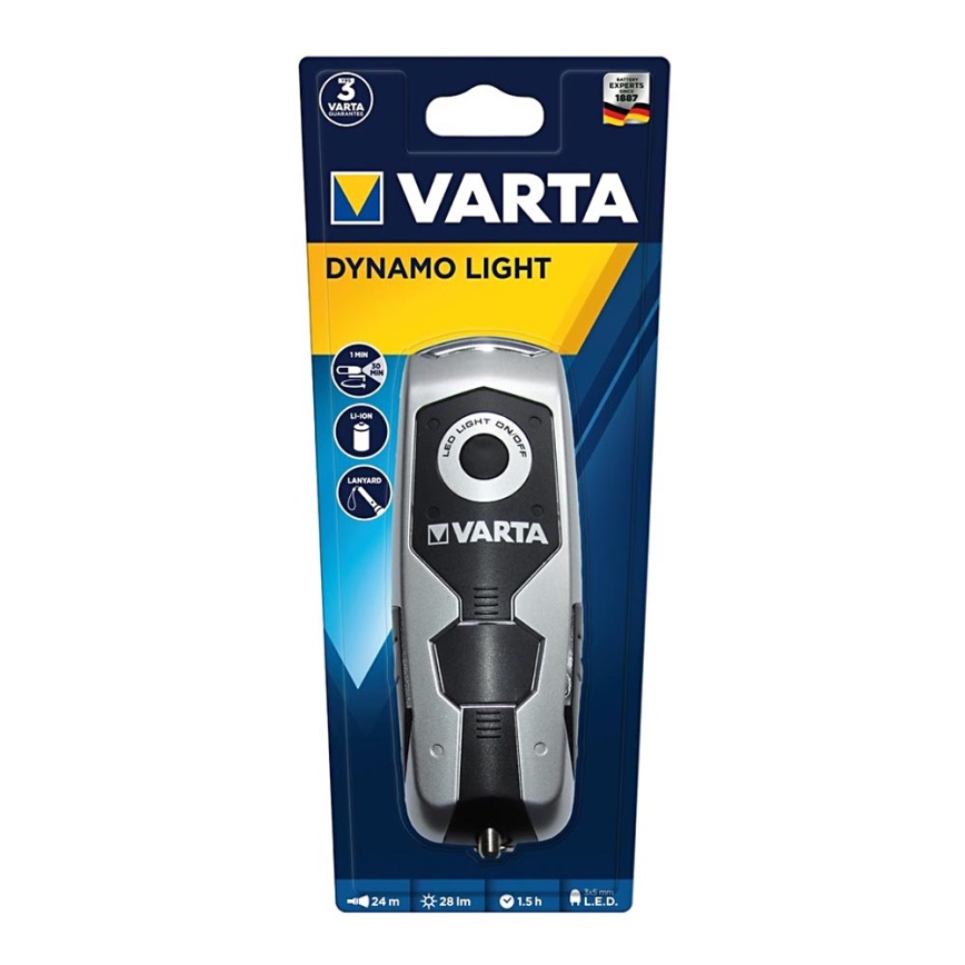 Varta 17680101401 - LED uppladdningsbar ficklampa DYNAMO LIGHT LED/120mAh IPX4