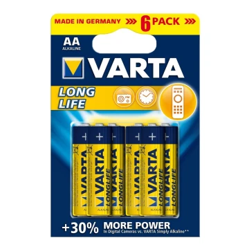 Varta 4106 - 6 st Alkaliska batterier LONGLIFE EXTRA AA 1,5V