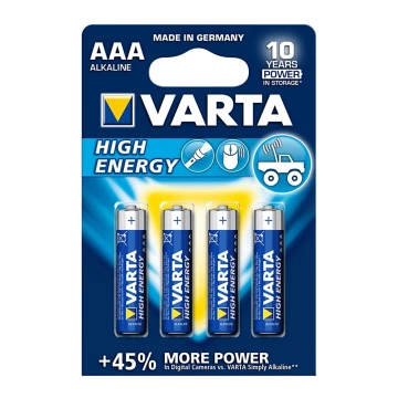 Varta 4903 - 4st Alkaliska batterier HIGH ENERGY AAA 1,5V