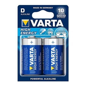 Varta 4920 - 2 st Alkaliska batterier HIGH ENERGY D 1,5V