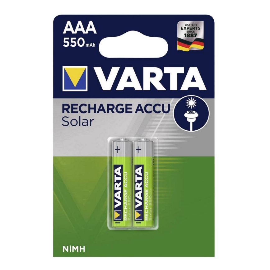 Varta 56733 - 2st Laddningsbara Batterier Sollampa ACCU AAA NiMH/550mAh/1,2V