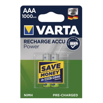 Varta 5703301402 - 2 st Alkaliska batterier RECHARGE  AAA  1.2V