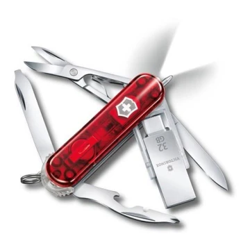 Victorinox - Multifunktionell fickkniv med flash-enhet 6 cm / 11 funktioner röd