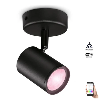 WiZ - LED RGBW Dimbar spotlight IMAGEO 1xGU10/4,9W/230V CRI 90 Wi-Fi svart