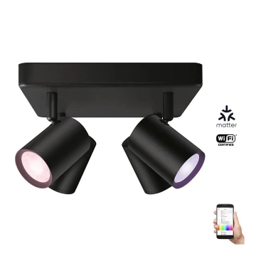 WiZ - LED RGBW Dimbar spotlight IMAGEO 4xGU10/4,9W/230V svart Wi-Fi