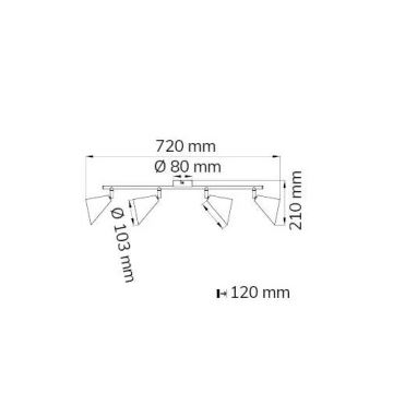 Wofi 70108G - Spotlight GLORIA 4xE14/28W/230V