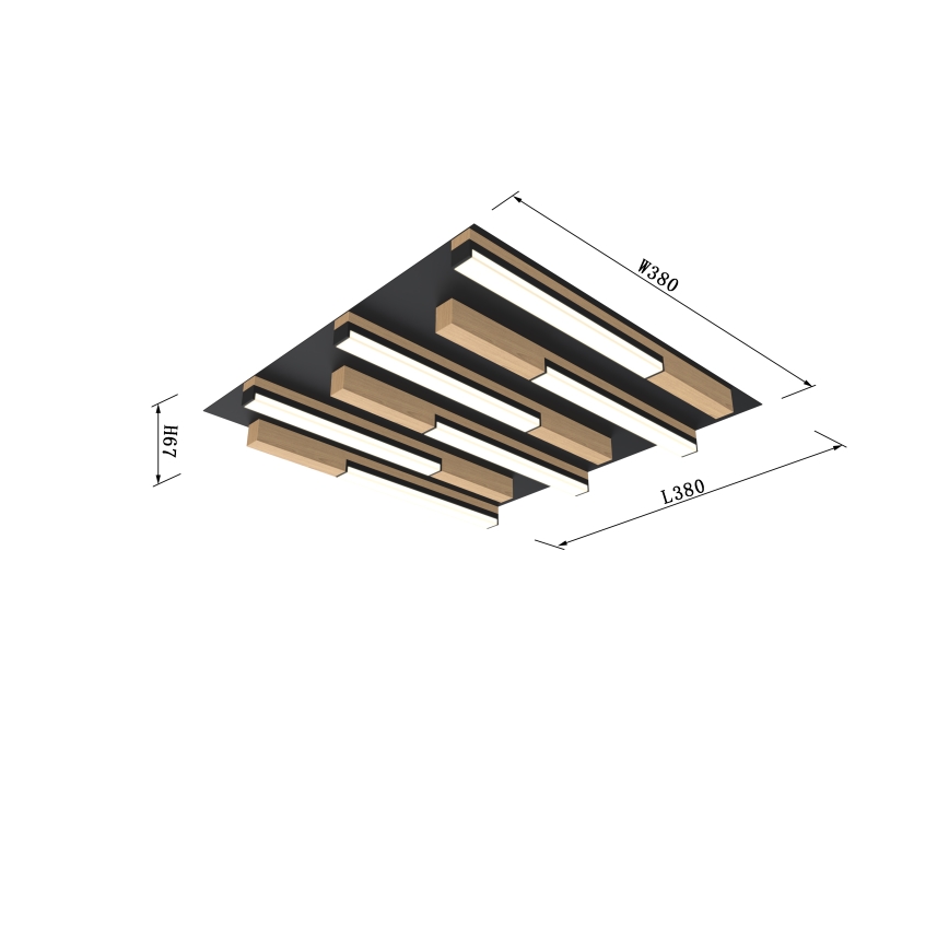 Wofi 9031-606 - LED Dimbar taklampa PALERMO LED/26W/230V gummiträd