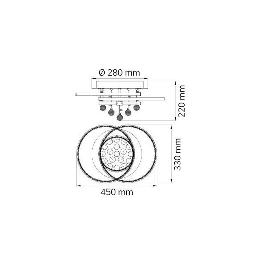 Wofi 9103.01.01.8420 - Dimbar LED ytmonterad ljuskrona MEDLEY LED/37W/230V