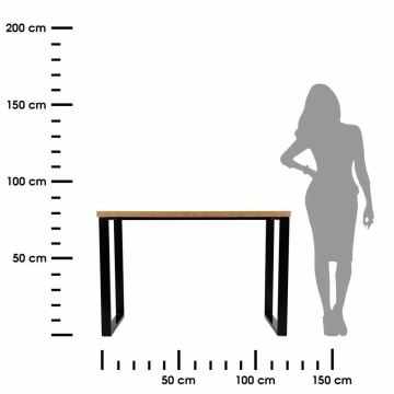 Work table BLAT 120x60 cm svart/brun