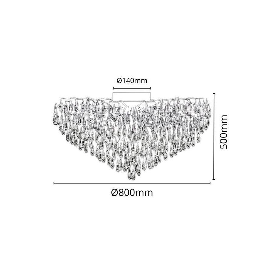 Ytmonterad kristallkrona 12xG9/40W/230V guld