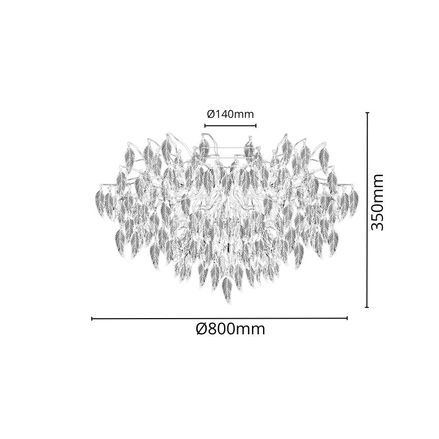 Ytmonterad kristallkrona 12xG9/40W/230V svart