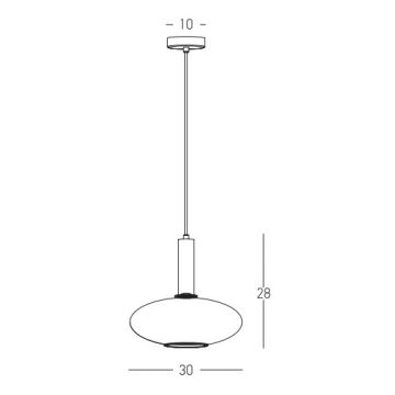 Zambelis 22072 - Ljuskrona med textilsladd 1xE27/40W/230V diameter 30 cm guld