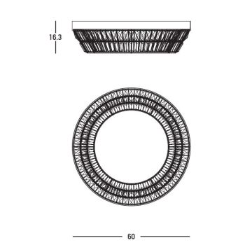 Zambelis 23047 - LED Ljusreglerad taklampa i kristall LED/38W/230V CRI 90 3000K diameter 60 cm mässing