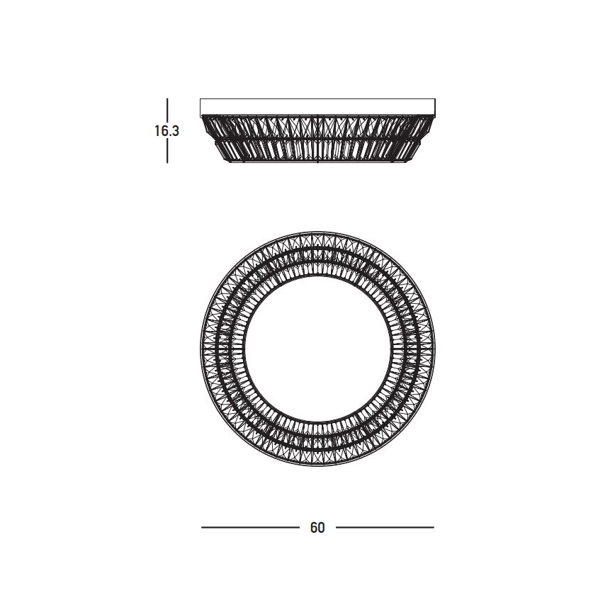 Zambelis 23047 - LED Ljusreglerad taklampa i kristall LED/38W/230V CRI 90 3000K diameter 60 cm mässing