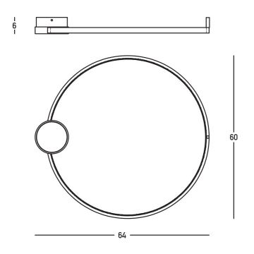 Zambelis 23098 - LED Dimbar taklampa LED/24W/230V 3000K diameter 60 cm svart