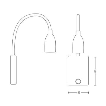 Zambelis H33 - LED Flexibel liten lampa LED/3W/230V vit