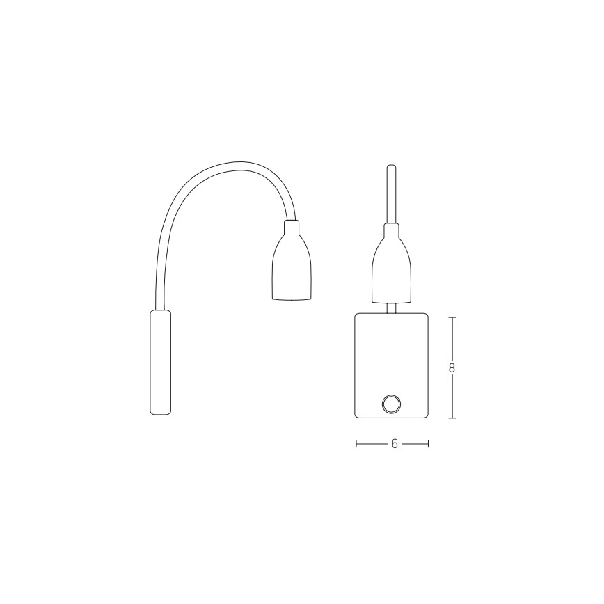 Zambelis H33 - LED Flexibel liten lampa LED/3W/230V vit