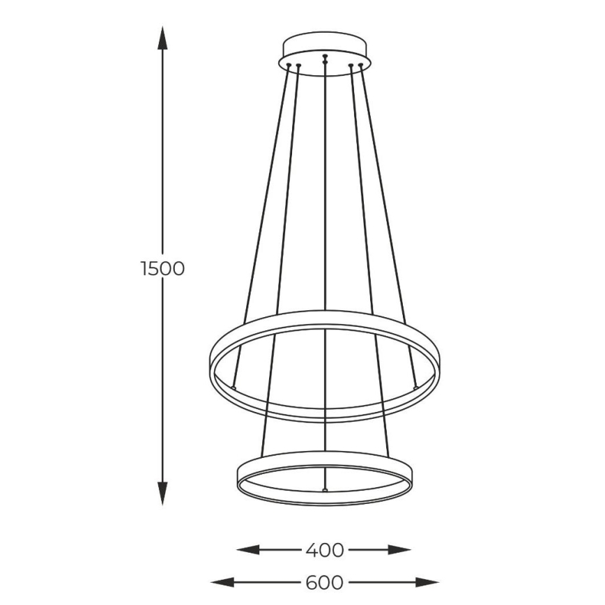 Zuma Line - LED ljuskrona med textilsladd LED/50W/230V 3000/4000/6000K diameter 60 cm svart