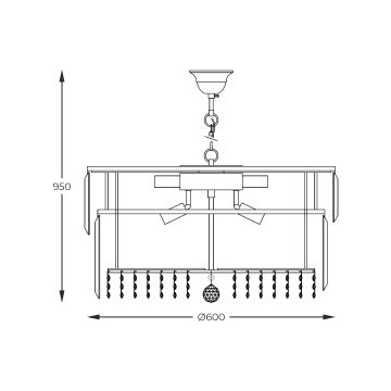 Zuma Line - Ljuskrona på kedja 16xE14/40W/230V diameter 60 cm guld