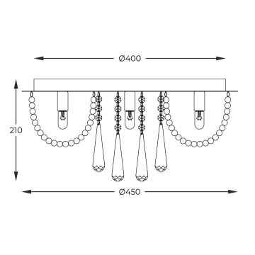 Zuma Line - Taklampa 6xG9/25W/230V diameter 45 cm silver