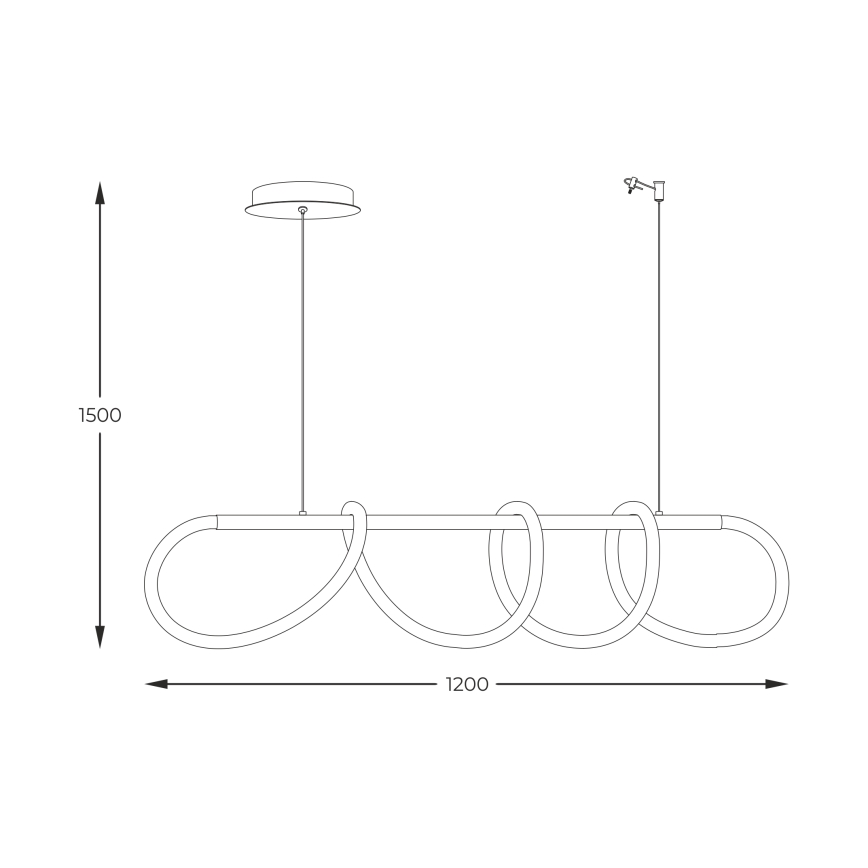 Zuma Line - LED ljuskrona med textilsladd LED/45W/230V 3000/4000/6000K svart