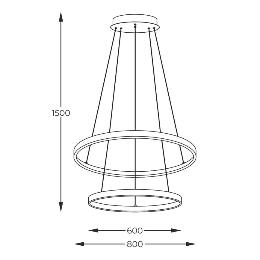 Zuma Line - LED ljuskrona med textilsladd LED/60W/230V 3000/4000/6000K diameter 80 cm svart