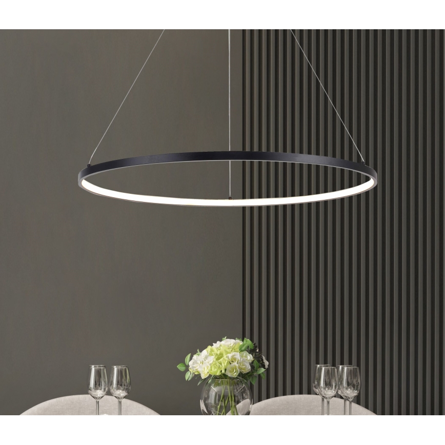 Zuma Line - LED ljuskrona med textilsladd LED/36W/230V 3000/4000/6000K diameter 80 cm svart