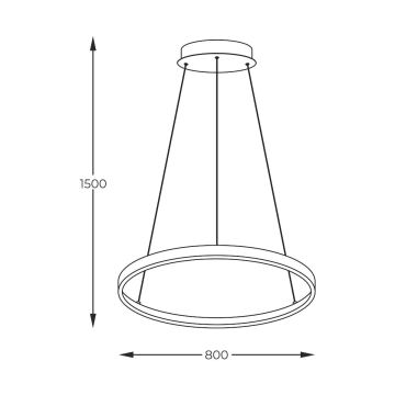 Zuma Line - LED ljuskrona med textilsladd LED/36W/230V 3000/4000/6000K diameter 80 cm svart