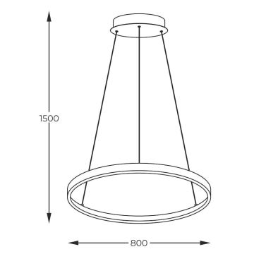 Zuma Line - LED ljuskrona med textilsladd LED/36W/230V 3000/4000/6000K diameter 80 cm guld