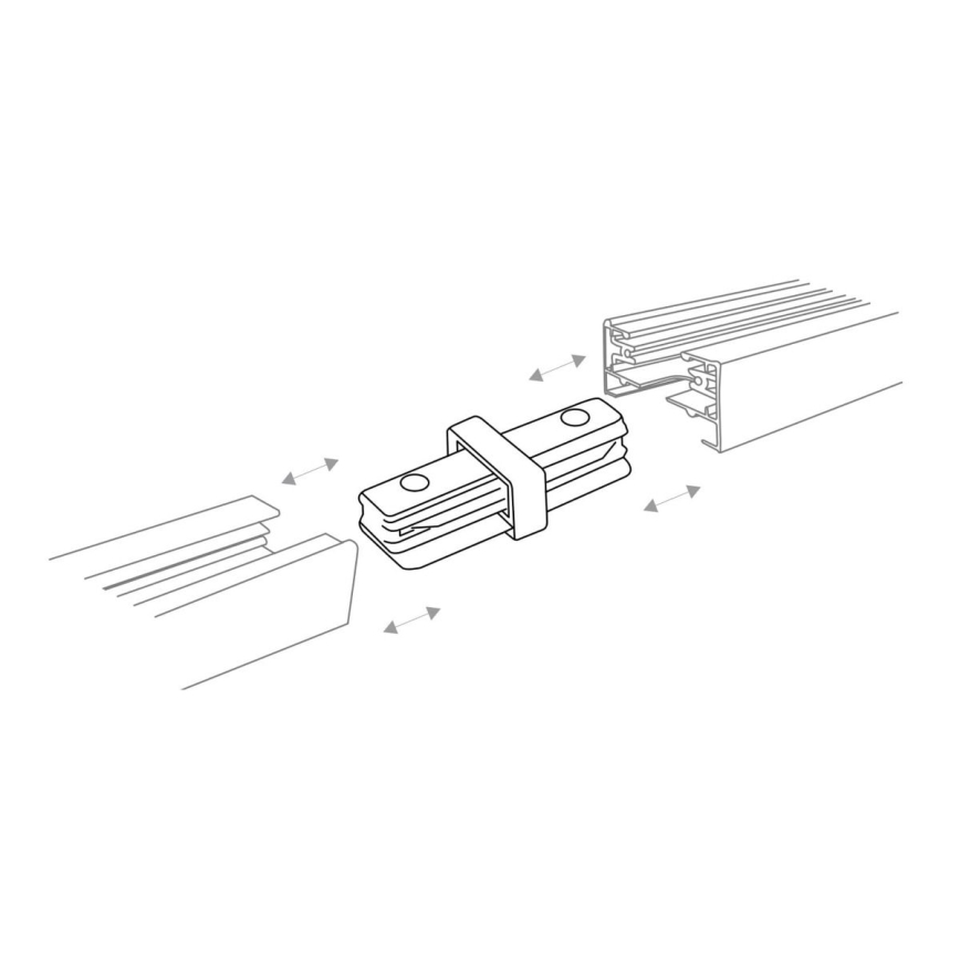 Zuma Line - Spotlight för skensystem 8xGU10/10W/230V svart + rälstillbehör