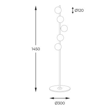 Zuma Line - Golvlampa 5xG9/40W/230V