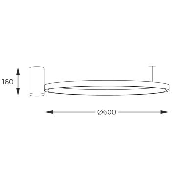 Zuma Line - LED ljuskrona med textilsladd LED/32W/230V 3000/4000/6000K diameter 60 cm svart