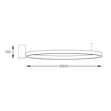 Zuma Line - LED taklampa LED/40W/230V 3000/4000/6000K diameter 90 cm svart