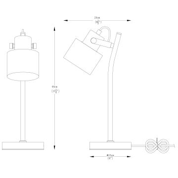 Zuma Line - Bordslampa 1xE27/40W/230V vit