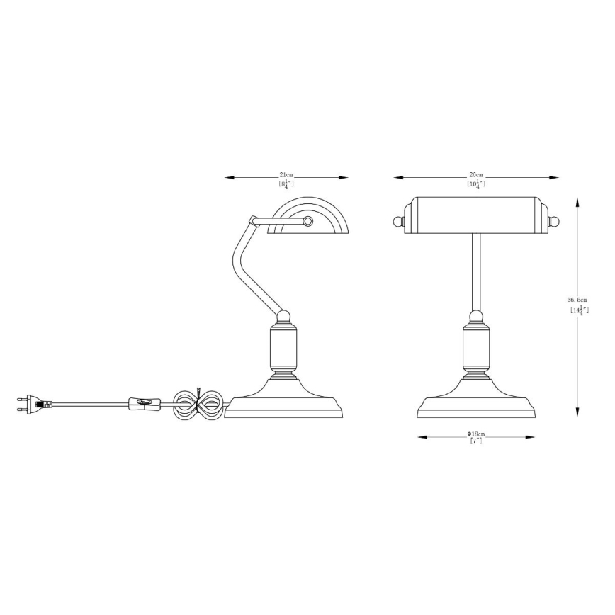 Zuma Line - Bordslampa 1xE27/40W/230V svart