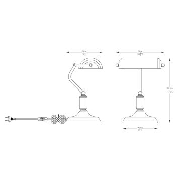 Zuma Line - Bordslampa 1xE27/40W/230V grå