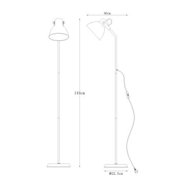 Zuma Line - Golvlampa 1xE27/40W/230V vit