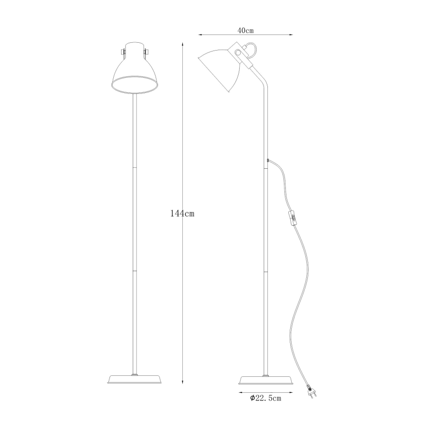 Zuma Line - Golvlampa 1xE27/40W/230V vit