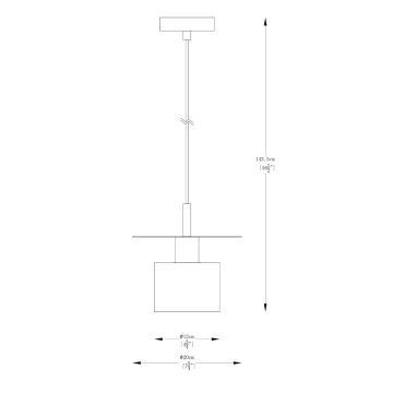 Zuma Line - Ljuskrona med textilsladd 1xE27/40W/230V guld