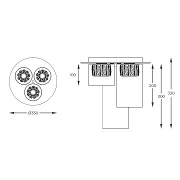 Zuma Line - LED fäst ljuskrona 3xLED/5W/230V mässing