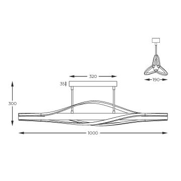 Zuma Line - LED pendelljuskrona LED/30W/230V