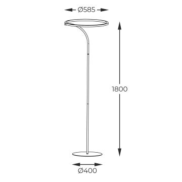 Zuma Line - LED golvlampa LED/24W/230V svart