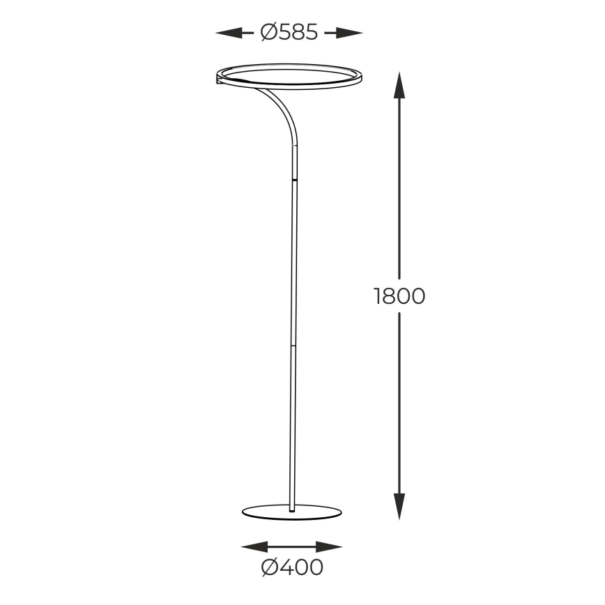 Zuma Line - LED golvlampa LED/24W/230V svart