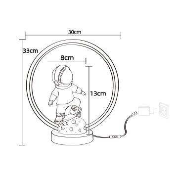 Zuma Line - LED bordslampa för barn LED/4W/230V astronaut/harts