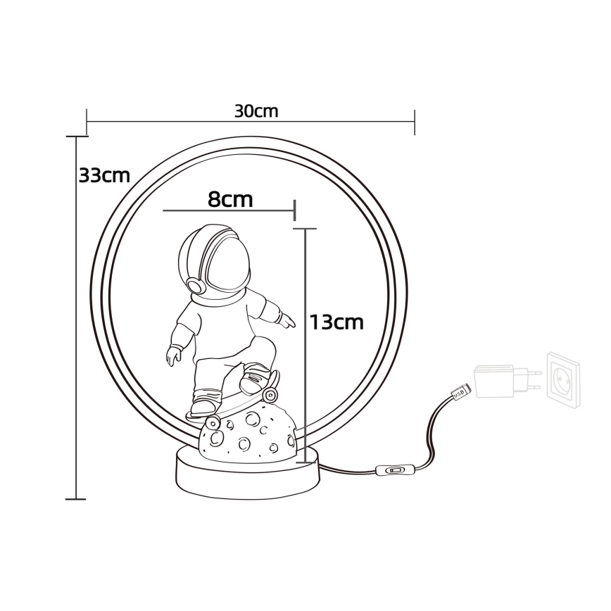 Zuma Line - LED bordslampa för barn LED/4W/230V astronaut/harts