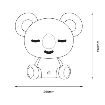 Zuma Line - LED Ljusreglerad children's beröring bordslampa LED/3W/230V koala grå