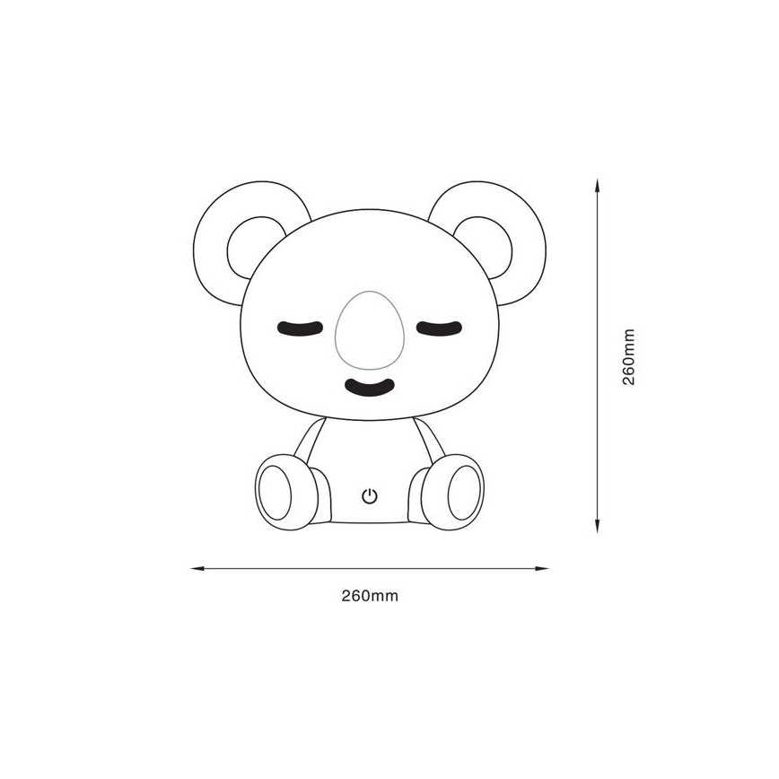 Zuma Line - LED Ljusreglerad children's beröring bordslampa LED/3W/230V koala grå