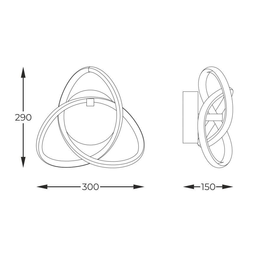 Zuma Line - LED väggbelysning LED/14W/230V svart